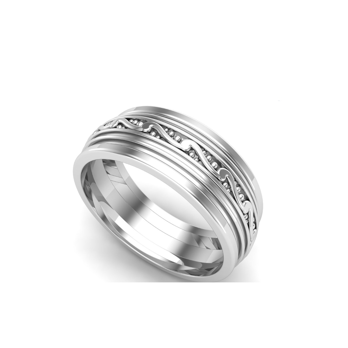 Bague anneau argent Waves